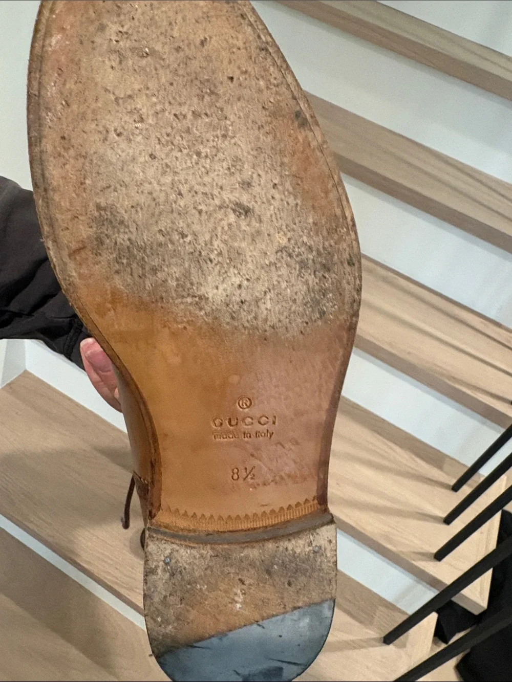 Gucci Cognac Brown Leather Wingtip Oxfords - Picture 3 of 4